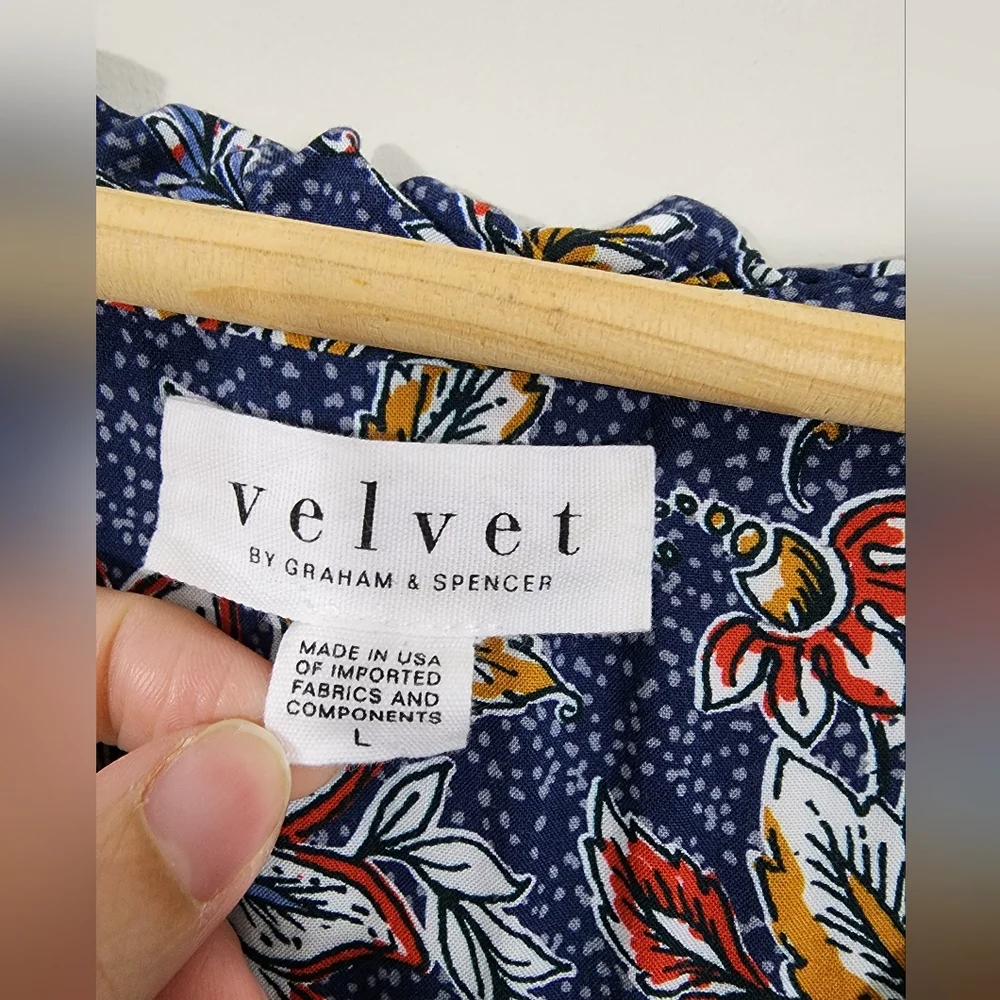 Sold Velvet by Graham and Spencer Paloma tie Waist boho floral mini dress - Picture 9 of 13